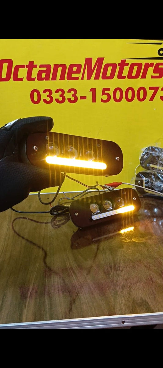 Mehran 3 Lens Ultra Bright LED Fog Lights with Sequential Turn Indicators