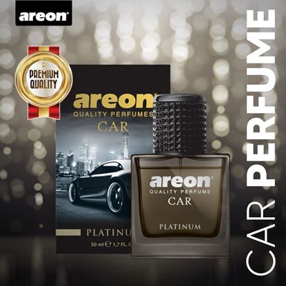 Picture of AREON Car Luxury Perfume 1.7 Fl Oz. (50ml) Glass Bottle Air Freshener, Platinum, Silver, Black
