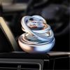 Picture of Silver Color Car Aroma Diffuser Air Freshener Perfume Solar Power Car Dashboard Double Ring Suspension With Crystal ball