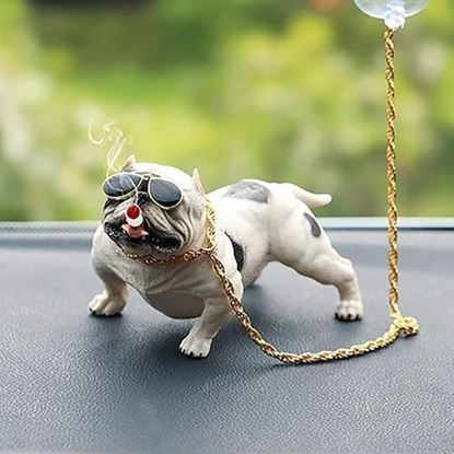 Picture of Pitbull Dog Statue For Car Dashborad | Home Decore | Showpiece Dog Statue Decorative Showpiece – 10 cm (Marble)