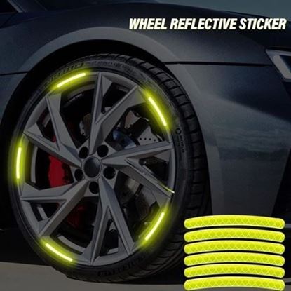 Picture of 20 pcs Universal Reflective Wheel Stickers Rim Stripe Decal Tape-Reflective Rim Tape Wheel Stripe Decal Trim For Motorcycle Wheel -