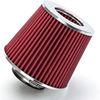 Picture of Universal High Flow DRY Cone Air Intake Turbo Filter Clean Washable Red