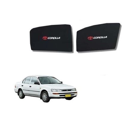 Picture of TOYOTA COROLLA 1996 SUN SHADES LOGO / WINDOW CURTAINS / BLINDS (DARK) BLACK 4PCS