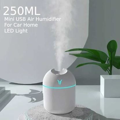 Picture of Portable Mini Air Humidifier USB Desktop Humidifier for Car Bedroom Air Diffuser Fogger Mist Maker Sprayer with LED Night Lamp