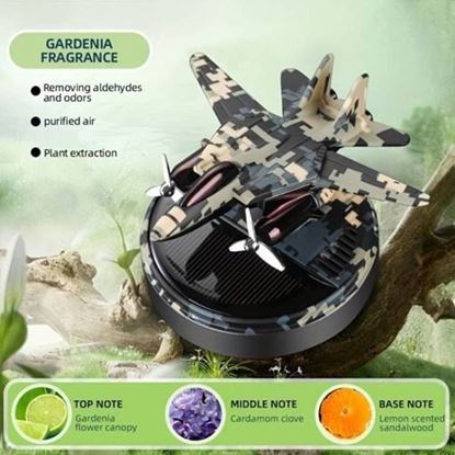 Picture of Bushineco Solar Car Fragrance rotarting Fighter Jet - Dark Green-