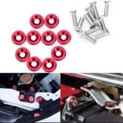 Picture of 10PCS JDM Style Fender Washers Bumper Washer Lisence Plate Bolts Kits Red