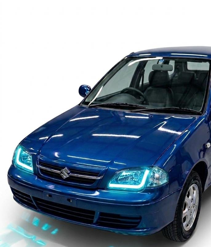 Suzuki Cultus Customized Front Headlights | RGB DRL | Remote Controlled | Pair